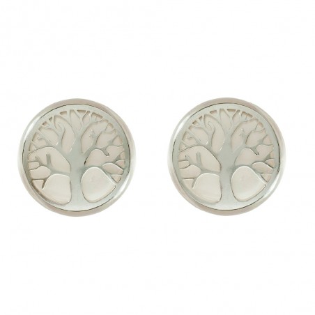 Pendientes árbol de la vida nácar Plata de Ley - Karissma