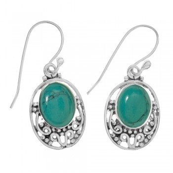 Pendientes étnicos piedra oval Plata de Ley - Karissma 2