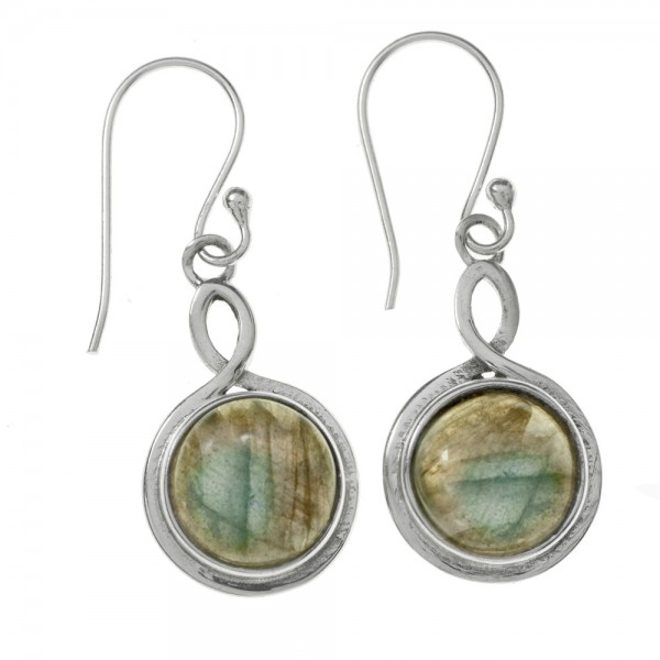 Pendientes étnicos con piedra Plata de Ley - Karissma