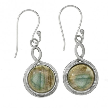 Pendientes étnicos con piedra Plata de Ley - Karissma