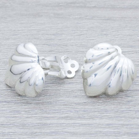 Pendientes clips gajos Plata de Ley 925