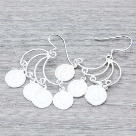 Pendientes monedas Plata de Ley 925