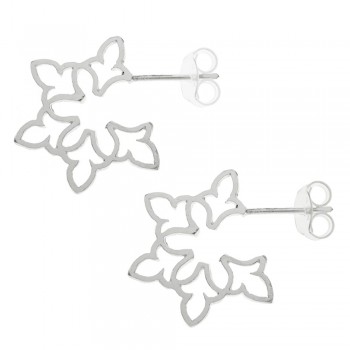 Pendientes flores de lis Plata de  Ley - Karissma