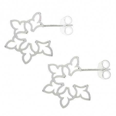Pendientes flores de lis Plata de  Ley - Karissma