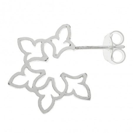 Pendientes flores de lis Plata de  Ley - Karissma