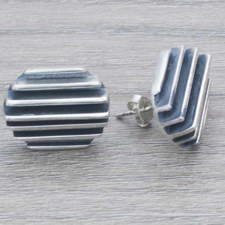 Pendientes ranurado Plata de Ley 925