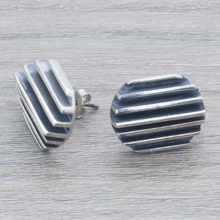 Pendientes ranurado Plata de Ley 925