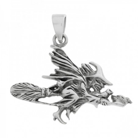 Collar bruja con escoba Plata de Ley | Karissma