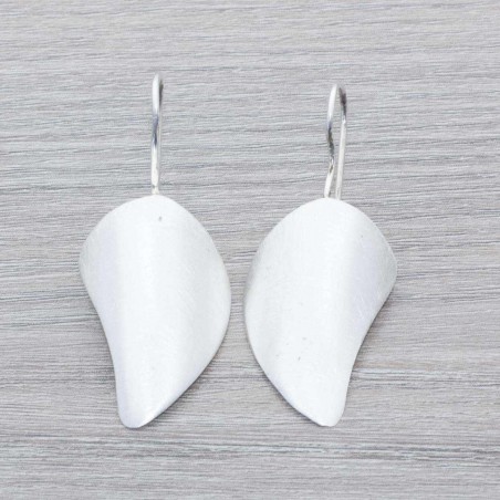 Pendientes hoja mate Plata de Ley 925
