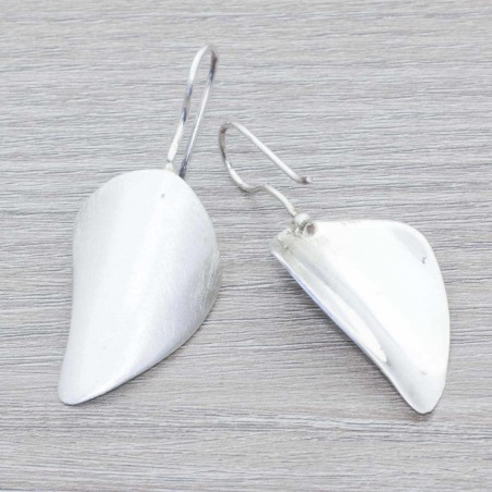 Pendientes hoja mate Plata de Ley 925