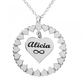 Colgante personalizado corazones Plata de Ley - Karissma