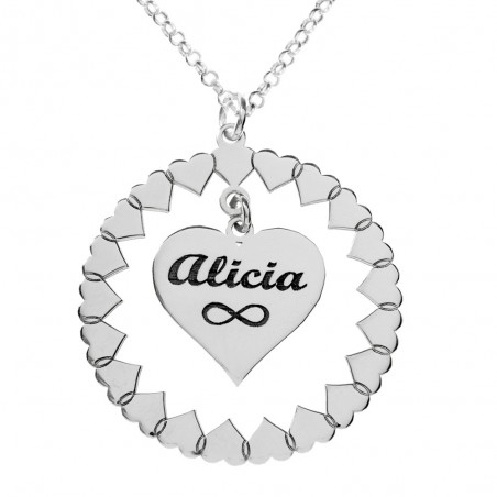 Colgante personalizado corazones Plata de Ley - Karissma