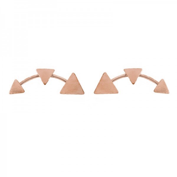 Pendientes geométricos dorados Plata de Ley