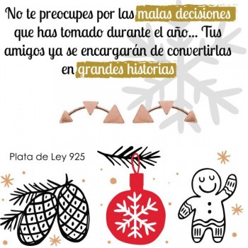 Pendientes geométricos dorados Plata de Ley