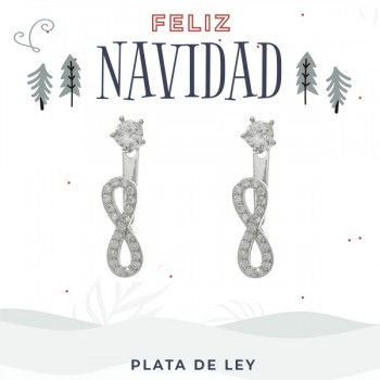 Pendientes Infinito con circonitas Plata de Ley