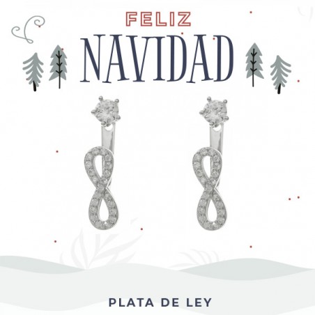 Pendientes Infinito con circonitas Plata de Ley