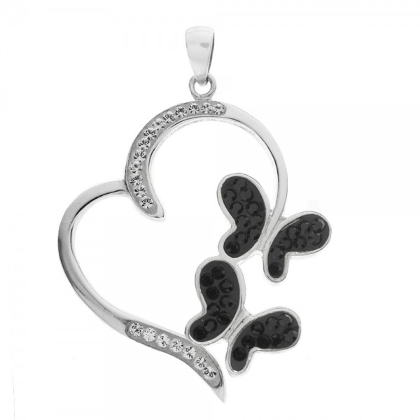 Colgante Love con mariposas negras