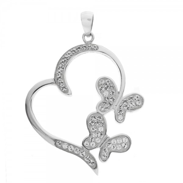 Colgante Love con mariposas blancas