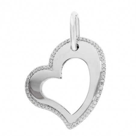 Colgante corazón microcirconia Plata de Ley