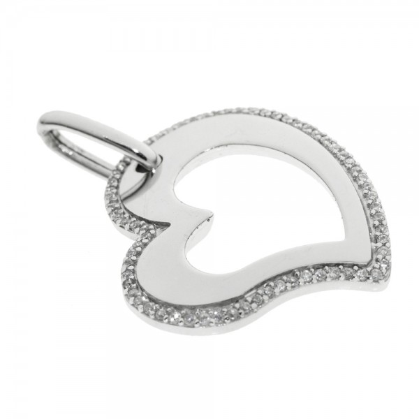 Colgante corazón microcirconia Plata de Ley