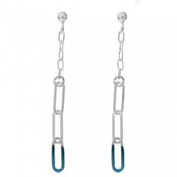 Pendientes eslabón cadena Plata de Ley - Karissma