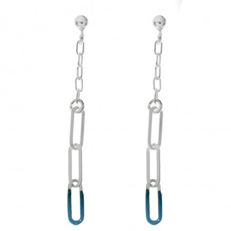 Pendientes eslabón cadena Plata de Ley - Karissma