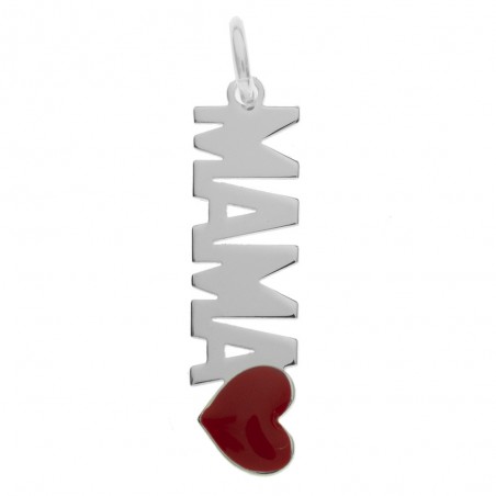 Collar Mamá con corazón esmaltado Plata de Ley - Karissma