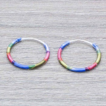 Pendientes aros multicolor Plata de Ley 925