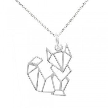 Collar zorro origami Plata de Ley - Karissma