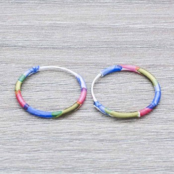 Pendientes aros multicolor Plata de Ley 925 2