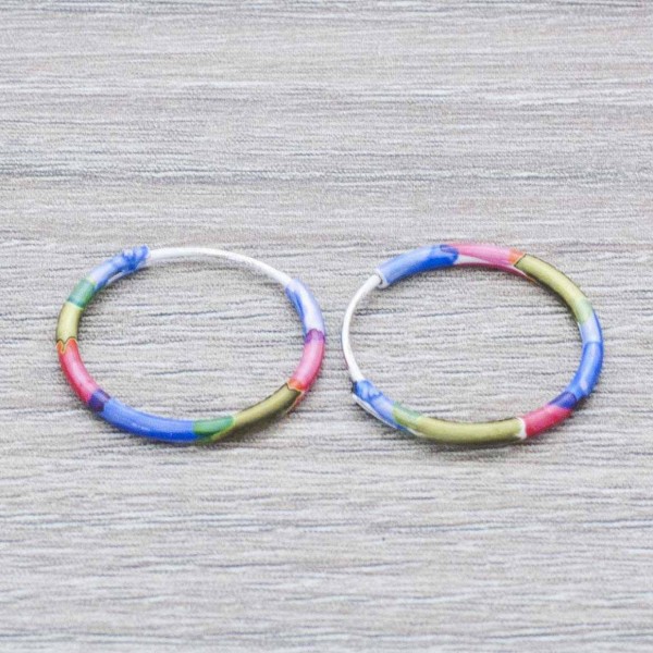 Pendientes aros multicolor Plata de Ley 925