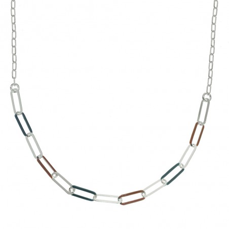 Collar eslabones cadena esmaltados Plata de Ley - Karissma