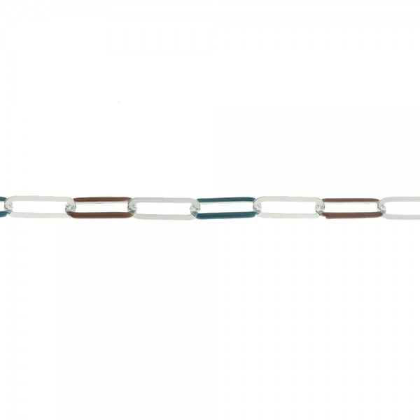 Collar eslabones cadena esmaltados Plata de Ley - Karissma