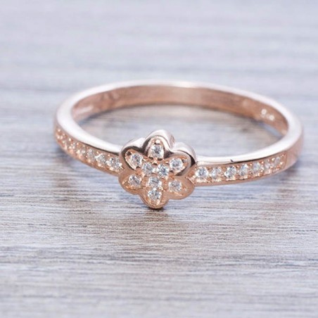 Anillo flor seis pétalos Plata de Ley