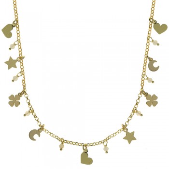 Collar dorado con abalorios Plata de Ley - Karissma