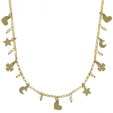 Collar dorado con abalorios Plata de Ley - Karissma