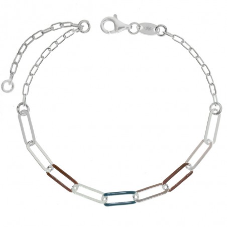 Pulsera eslabones esmaltados Plata de Ley - Karissma