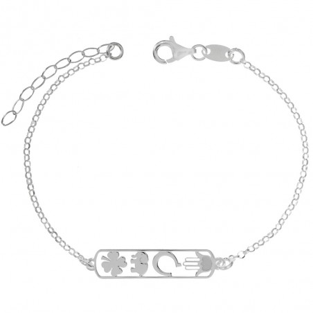 Pulsera símbolos de la Suerte Plata de Ley - Karissma