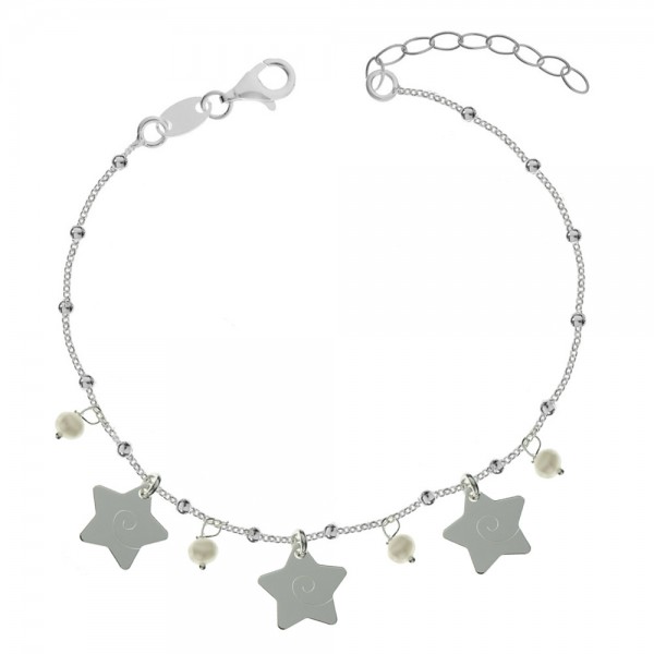 Pulsera estrellas & perlas Plata de Ley - Karissma