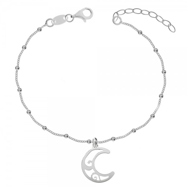 Pulsera colgante luna Plata de Ley - Karissma