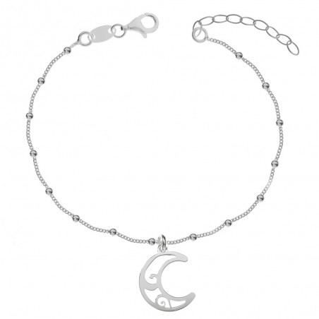 Pulsera colgante luna Plata de Ley - Karissma
