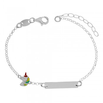Pulsera esclava infantil unicornio Plata de Ley - Karissma