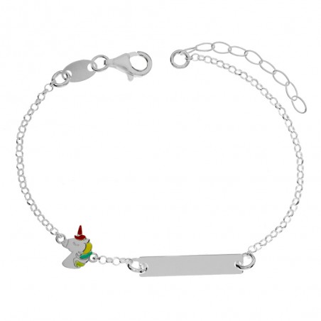 Pulsera esclava infantil unicornio Plata de Ley - Karissma