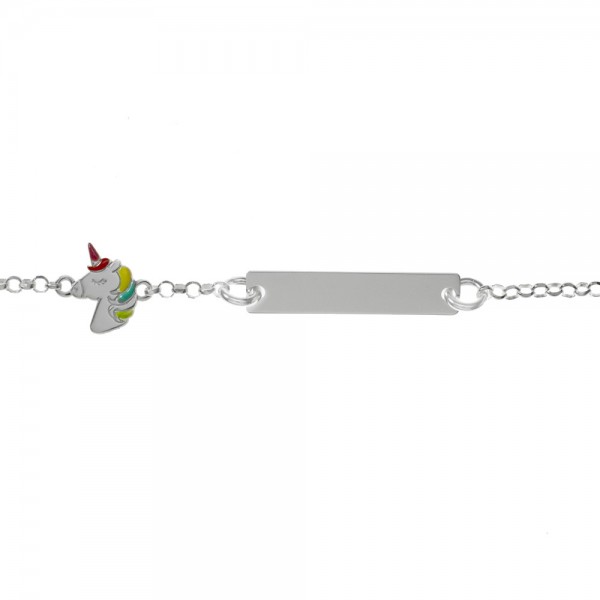 Pulsera esclava infantil unicornio Plata de Ley - Karissma