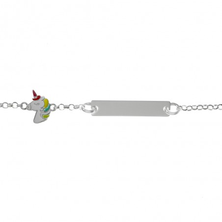 Pulsera esclava infantil unicornio Plata de Ley - Karissma