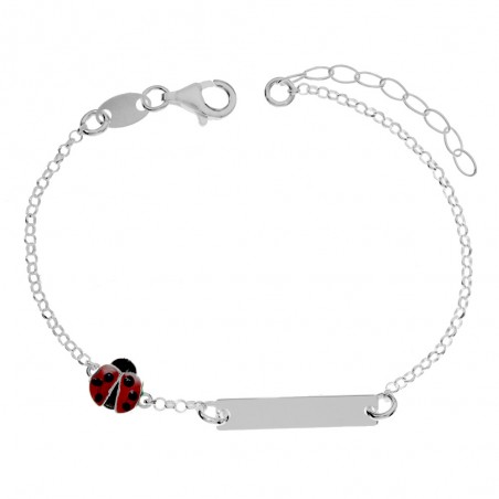 Pulsera esclava infantil mariquita Plata de Ley - Karissma