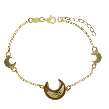 Pulsera dorada lunas Plata de Ley - Karissma