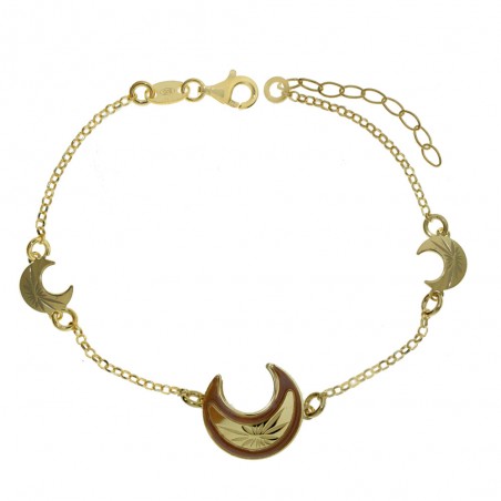 Pulsera dorada lunas Plata de Ley - Karissma