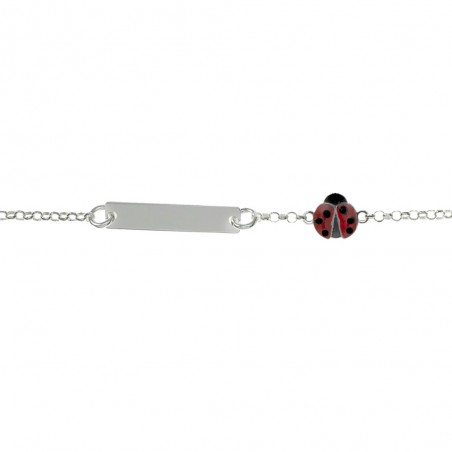 Pulsera esclava infantil mariquita Plata de Ley - Karissma