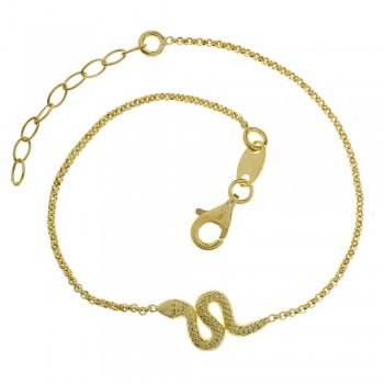 Pulsera dorada serpiente Plata de Ley - Karissma